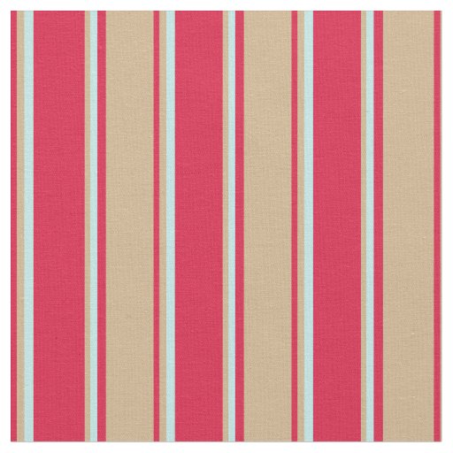 Crimson, Tan, and Turquoise Stripes/Lines Pattern Fabric