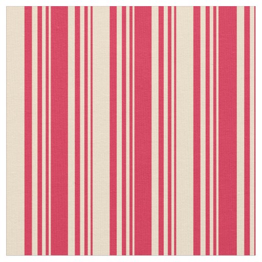 Crimson & Tan Stripes Pattern Fabric