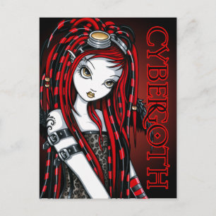 Crimson Tattoo Cybergoth Angel Postcard