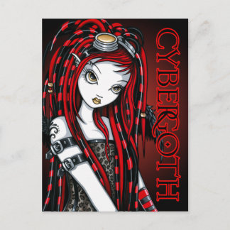 Crimson Tattoo Cybergoth Angel Postcard