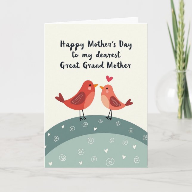 Crimson Teal Mothers Day Card (Front)