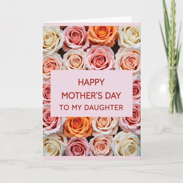 Crimson Text Floral Mothers Day Card (Front)