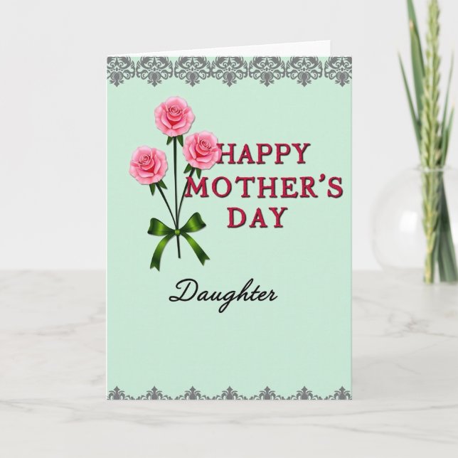 Crimson Text Mothers Day Blooms Card (Front)