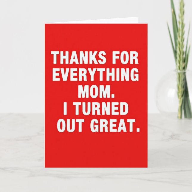 Crimson Thanks Mom Card (Front)