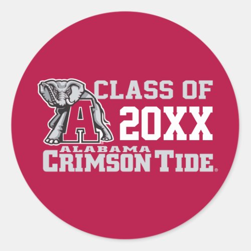 Crimson Tide Class Year w Big Al Classic Round Sticker