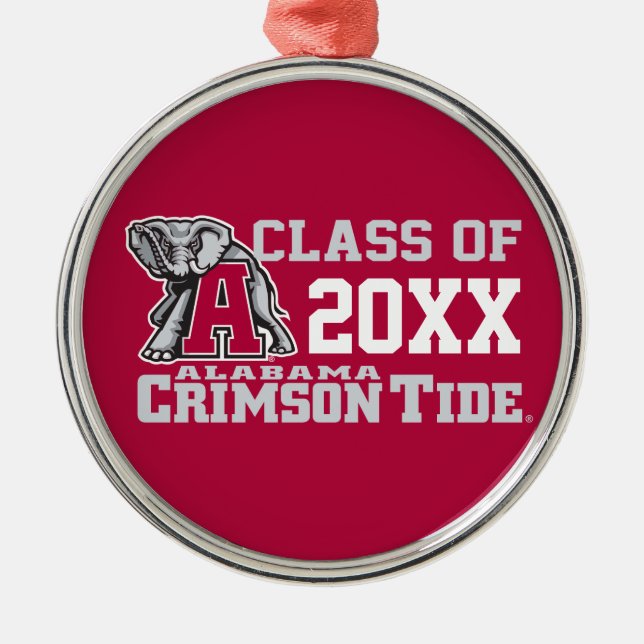 Crimson Tide Class Year w/ Big Al Metal Ornament (Front)