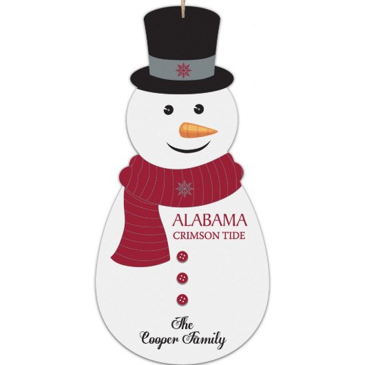 Crimson Tide Large Snowman Christmas Ornament (Front)