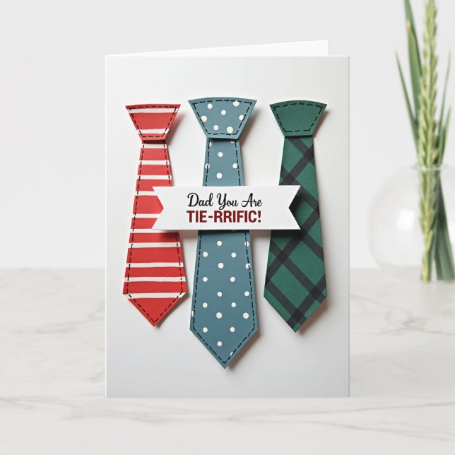 Crimson Tie Sweet Fathers Day Card (Front)