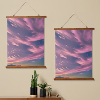 Crimson-tinged clouds hanging tapestry