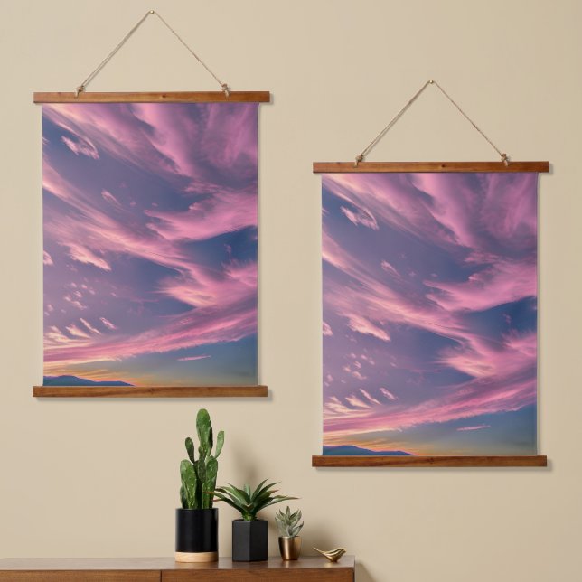 Crimson-tinged clouds hanging tapestry (Asymmetrical)