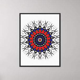 Crimson Tribal Mandala Canvas Print