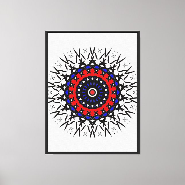 Crimson Tribal Mandala Canvas Print (Front)