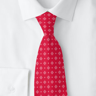 Crimson Tribal Motif Neck Tie