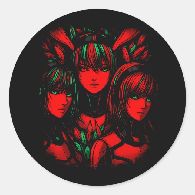 Crimson Trinity Classic Round Sticker (Front)