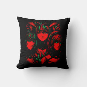 Crimson Trinity Throw Pillow