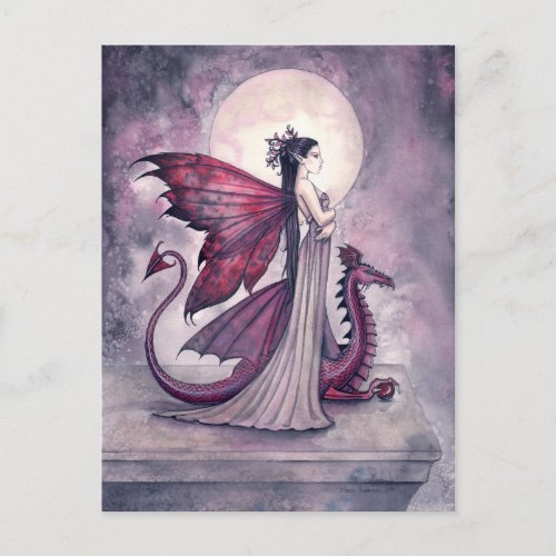 Crimson Twilight Fairy Dragon Postcard