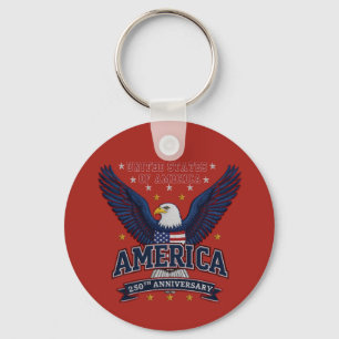 Crimson USA 250th Commemorative Business QR Keychain