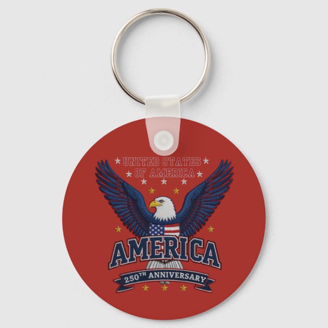 Crimson USA 250th Commemorative Business QR  Keychain (Front)