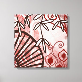 Crimson Veil – Abstract Botanical Art Print