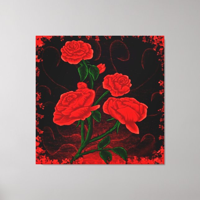 Crimson Velvet Dreams Canvas Print (Front)