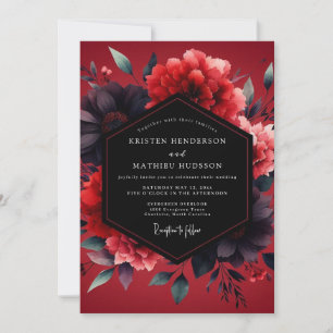 Crimson Vesperal Bloom Wedding Invitation