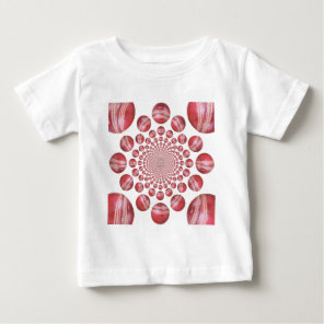 Crimson Vortex: Beautiful Red Cricket Ball Art Baby T-Shirt