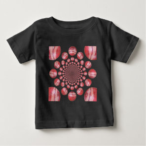 Crimson Vortex: Beautiful Red Cricket Ball Art Baby T-Shirt