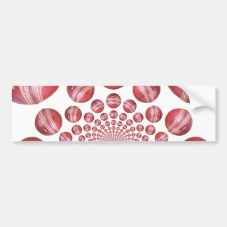 Crimson Vortex: Beautiful Red Cricket Ball Art Bumper Sticker