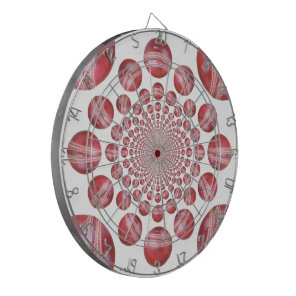 Crimson Vortex: Beautiful Red Cricket Ball Art Dart Board
