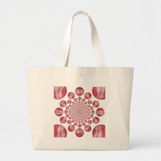 Crimson Vortex: Beautiful Red Cricket Ball Art Large Tote Bag