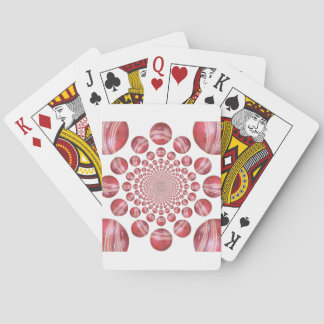 Crimson Vortex: Beautiful Red Cricket Ball Art Poker Cards