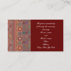 Crimson w/Color Tatreez Wedding Enclosure Card