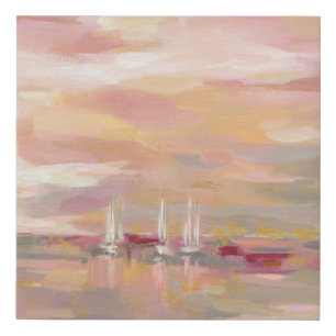 Crimson Waves Faux Canvas Print