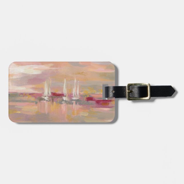 Crimson Waves Luggage Tag (Front Horizontal)