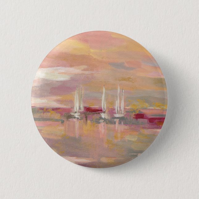 Crimson Waves Pinback Button (Front)