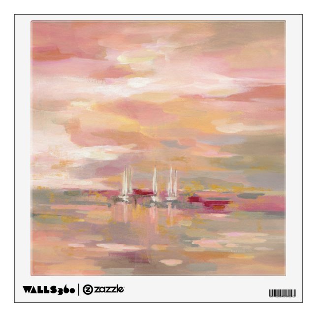 Crimson Waves Wall Sticker (Front)