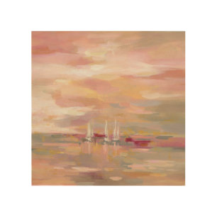 Crimson Waves Wood Wall Decor