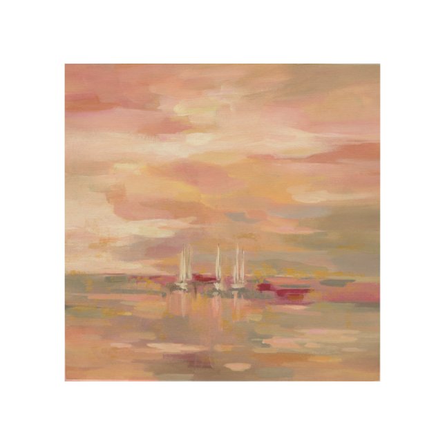 Crimson Waves Wood Wall Decor (Front)