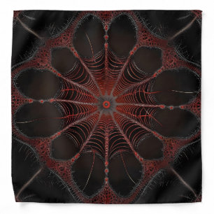 Crimson Web: Fractal Dance with the Redback Spider Bandana