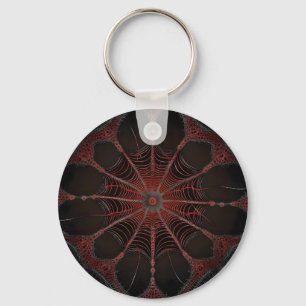 Crimson Web: Fractal Dance with the Redback Spider Keychain