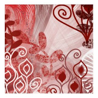 Crimson Whirl  Layered Botanical Acrylic Wall Art