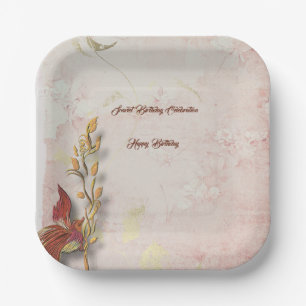 Crimson whispers 40th birthday paper Plates