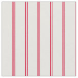 [ Thumbnail: Crimson & White Colored Lined Pattern Fabric ]