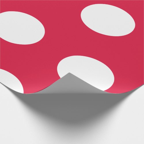 Crimson White Large Polka Dots Wrapping Paper