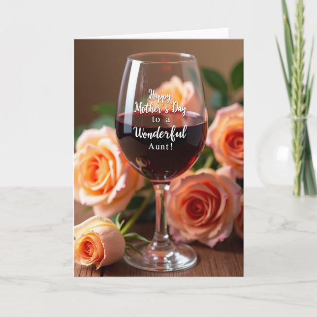 Crimson Wine Floral Mothers Day Card (Front)