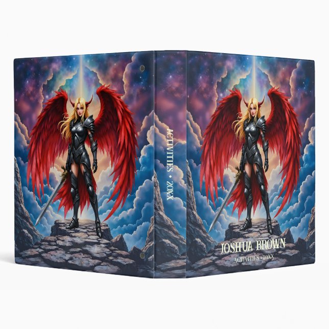 Crimson Wing – Fallen Angel Warrior.  3 Ring Binder (Background)
