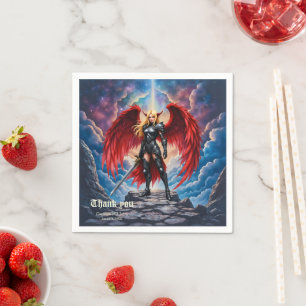 Crimson Wing – Fallen Angel Warrior.  Napkins