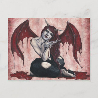 Crimson Wings Bloody Demon Postcard