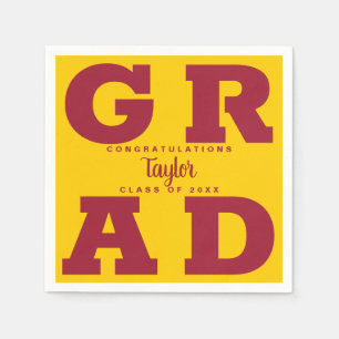 Crimson Yellow Gold Graduation Napkins