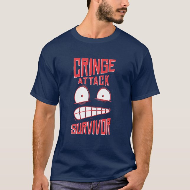 Cringe Attack Survivor Funny Pun Joke Lovers T-Shirt (Front)